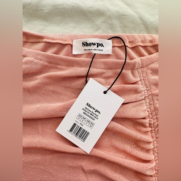 Showpo DELICEA RUCHED HIGH SPLIT SLINKY MAXI SKIRT - Picture 6 of 7